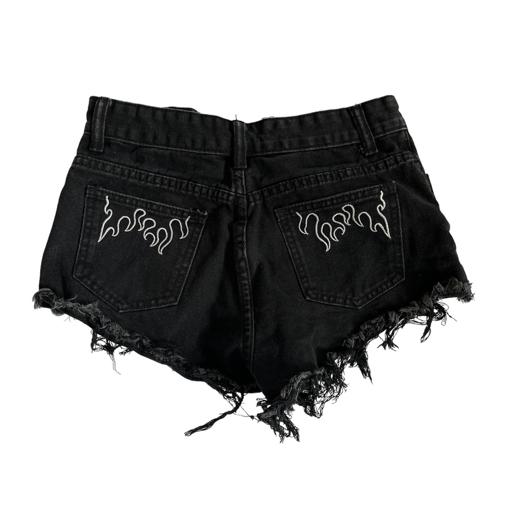 Xs shein black flame pocket shorts